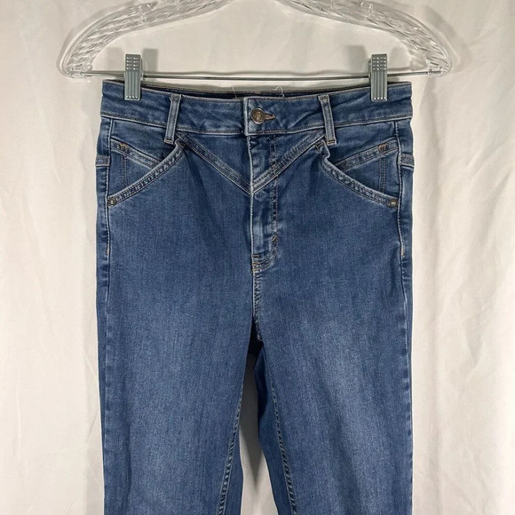 We the Free Jeans Women's 29 Medium Wash Mid Rise Cotton Blend Button Zip - Picture 2 of 9
